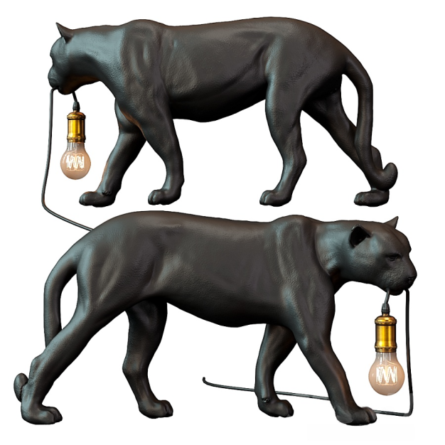 现代猎豹台灯3D模型