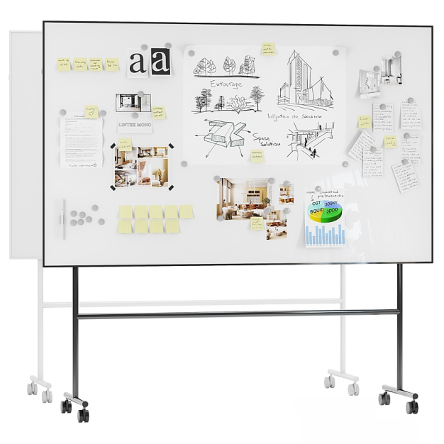 现代活动白板办公白板3D模型