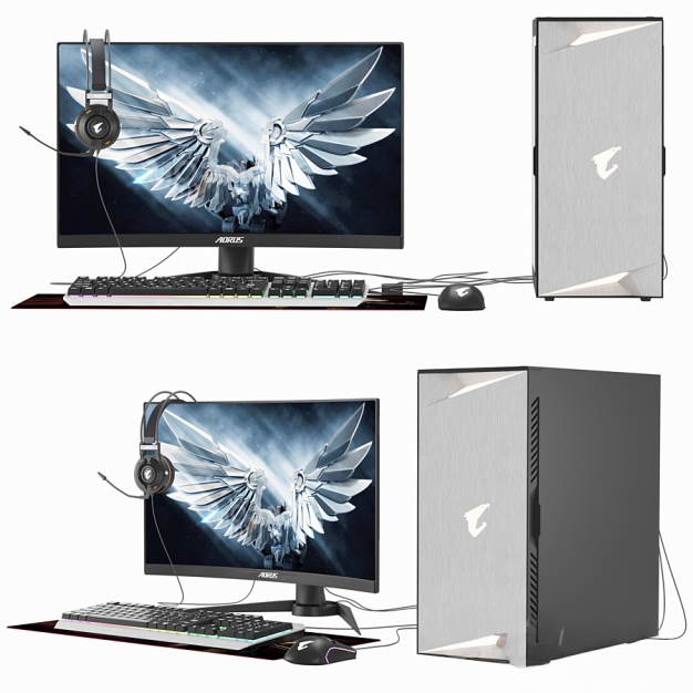 现代台式电脑3D模型