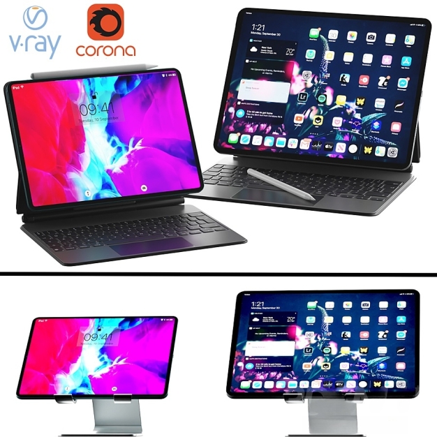 现代平板电脑3D模型