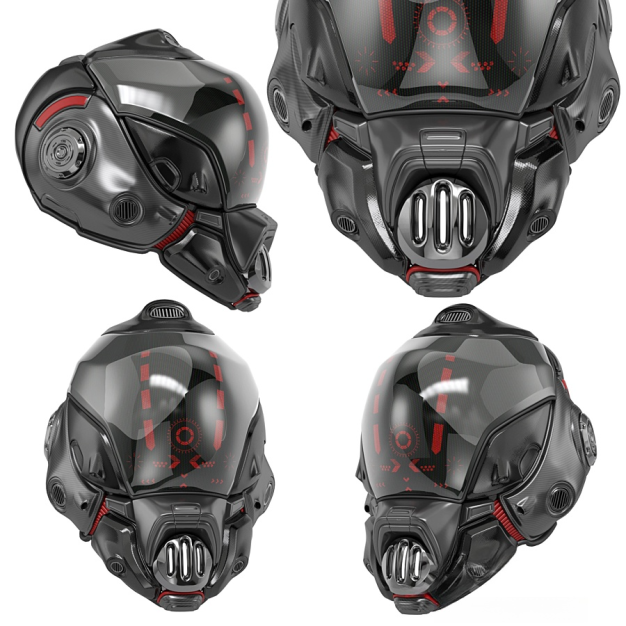 科幻头盔3D模型