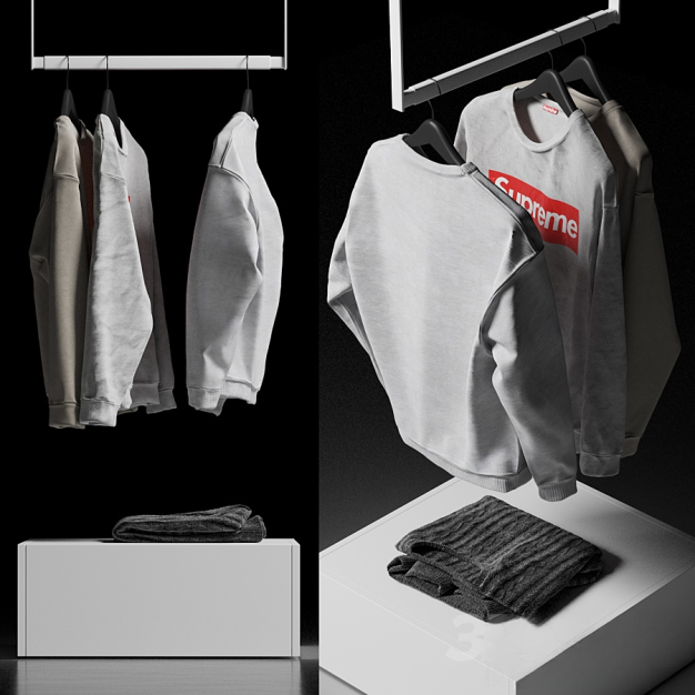 现代服饰衣架3D模型