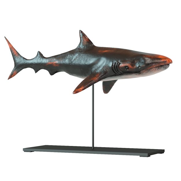 现代鲨鱼雕塑摆件3D模型