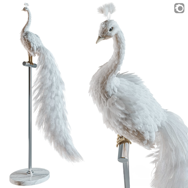 现代孔雀雕塑3D模型