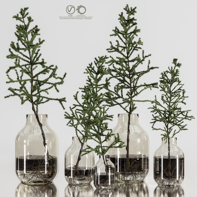 现代花瓶花艺插花3D模型