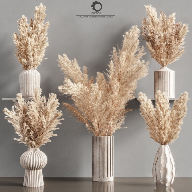 侘寂风枯枝花瓶花艺3D模型