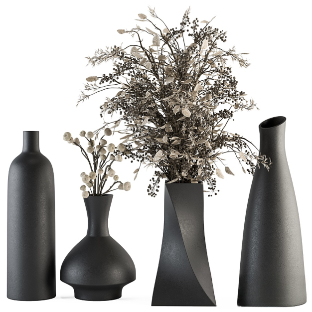 现代花瓶花艺插花3D模型