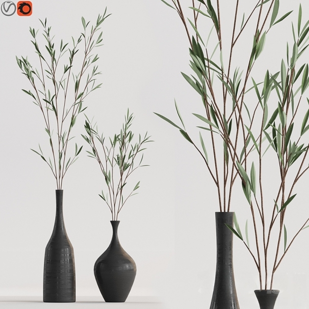 现代花瓶花艺插花3D模型