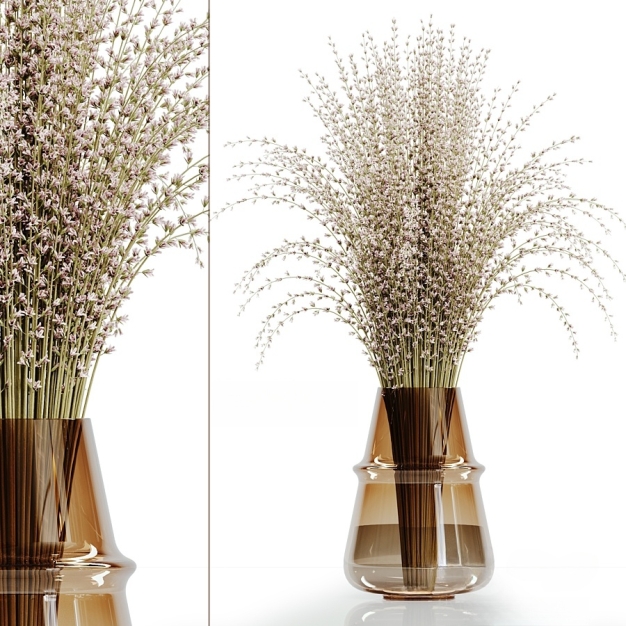 干花 花艺 玻璃瓶3D模型
