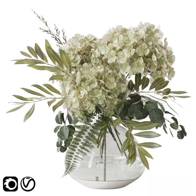 花瓶 花艺 鲜花 插花3D模型