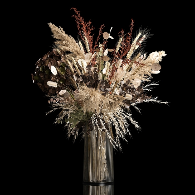 现代花瓶 干花 插花3D模型