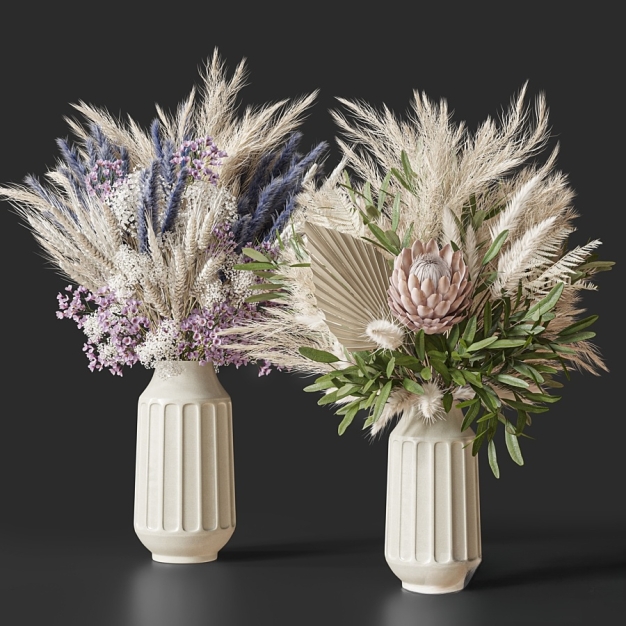 现代花瓶花艺插花3D模型