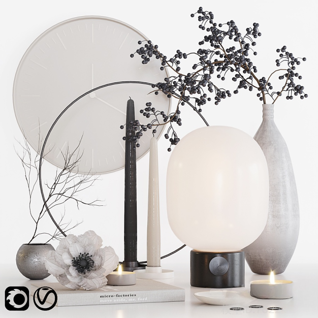 北欧花瓶花卉台灯摆件3D模型