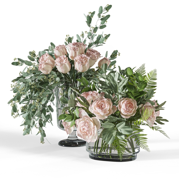 现代花瓶花艺插花3D模型
