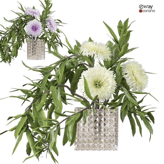 花瓶 花艺 鲜花 插花3D模型