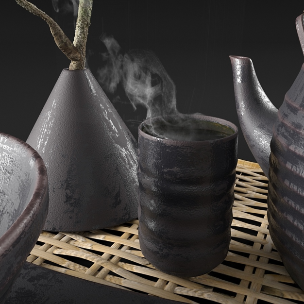 茶壶茶杯3D模型