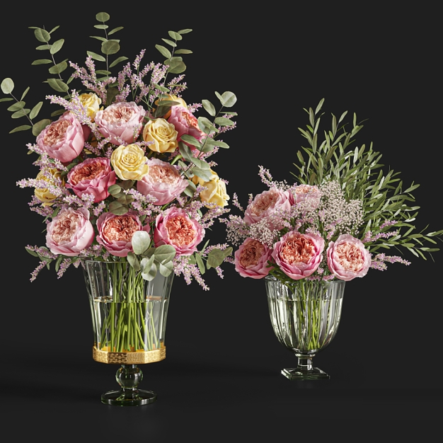 花瓶 花艺 鲜花 插花3D模型