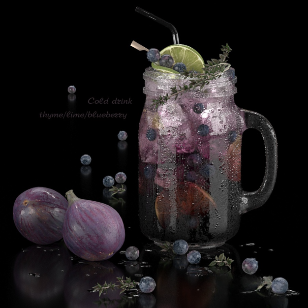 百里香酸橙蓝莓3D模型