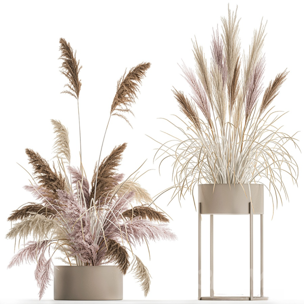 现代芦苇插花花瓶3D模型