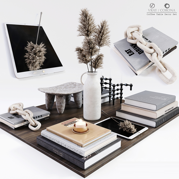 现代书籍花瓶饰品摆件3D模型