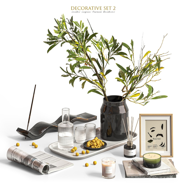 现代花瓶装饰品组合3D模型