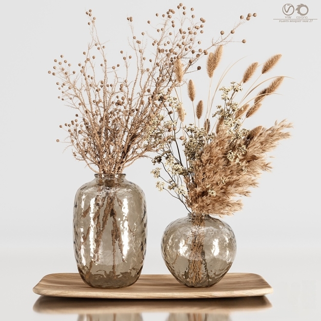 植物花束花瓶3D模型
