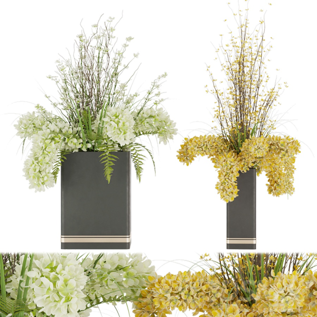 现代插花花瓶花艺3D模型