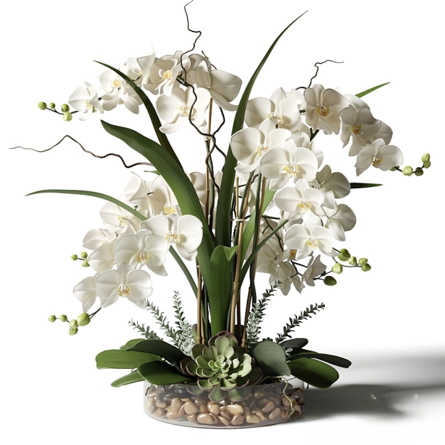 现代陶瓷盆栽花瓶3D模型