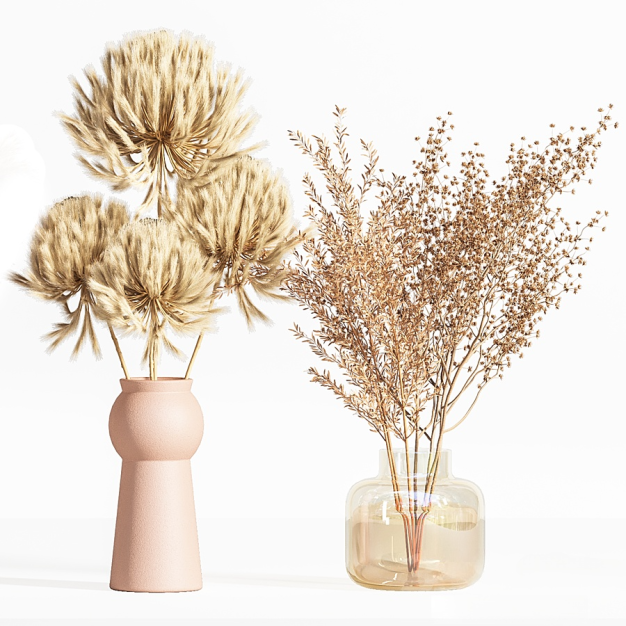 现代干花花瓶花艺3D模型