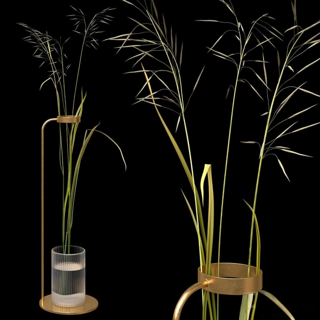 现代植物花瓶3D模型