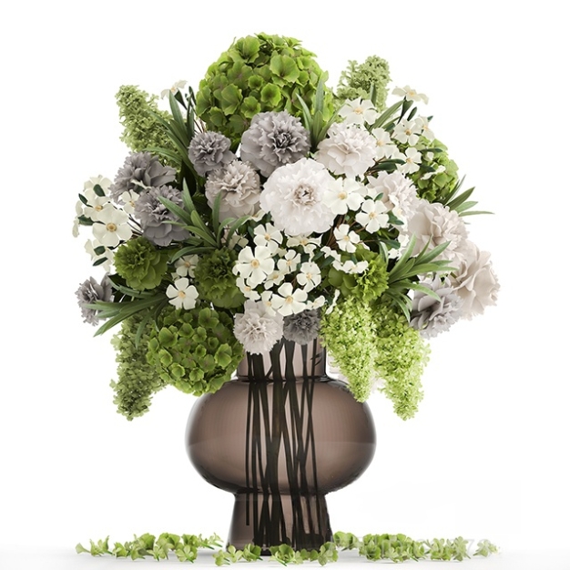 现代绣球花花束3D模型