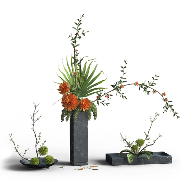现代花瓶插花花艺3D模型