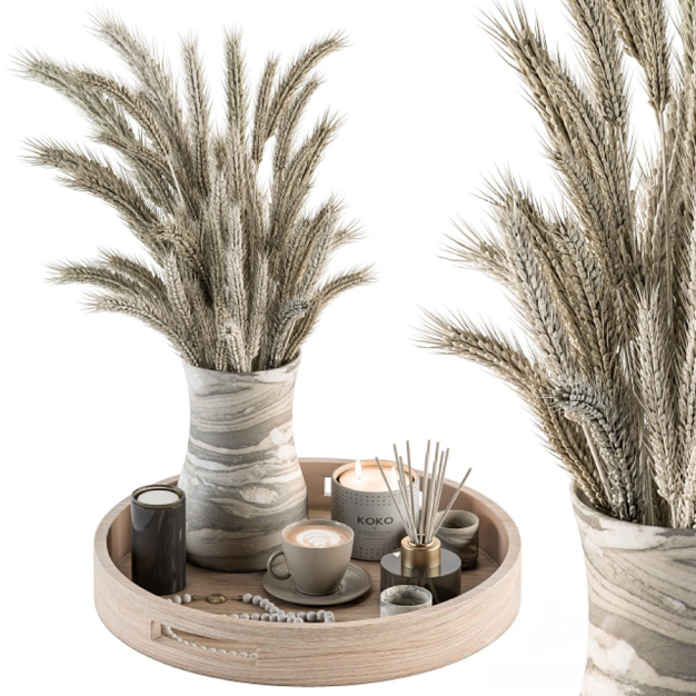 现代香薰干花花瓶花艺3D模型