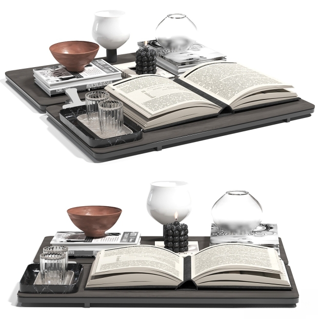 现代茶几摆件3D模型