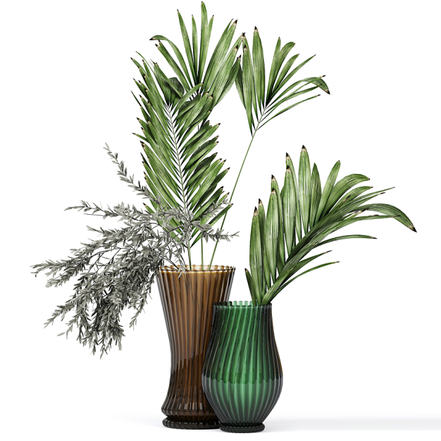 现代玻璃花瓶花艺3D模型