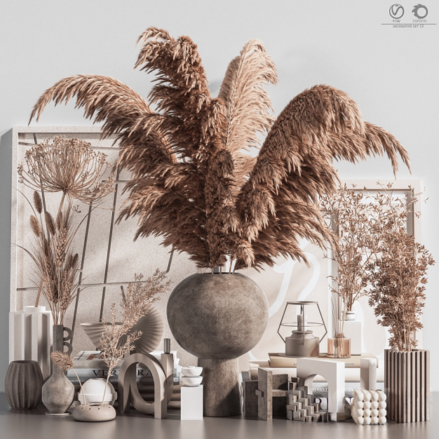 现代干花 装饰画饰品摆件3D模型