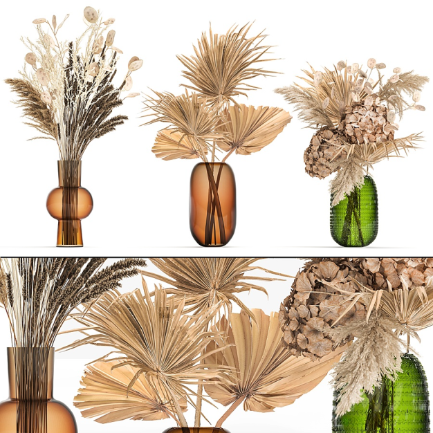 现代干花花瓶花艺3D模型