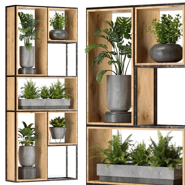 现代盆栽植物架装饰柜3D模型