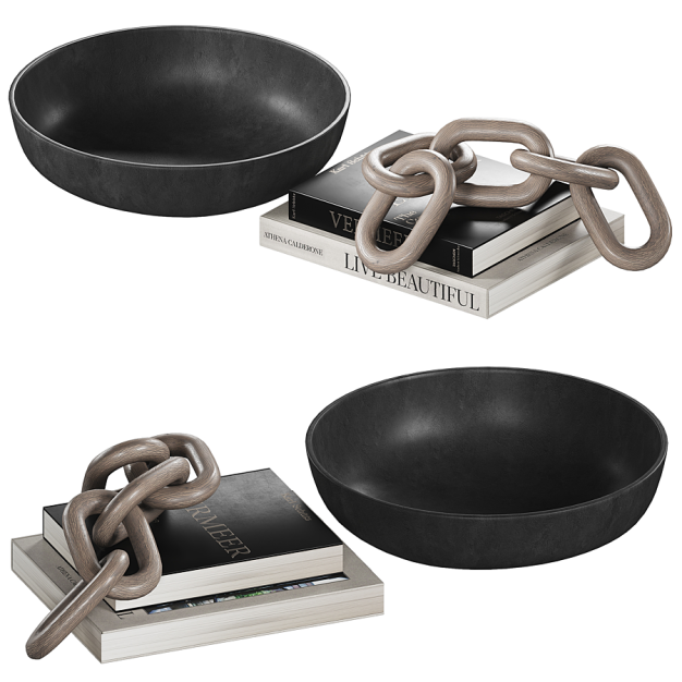 茶几摆件 书籍 饰品3D模型