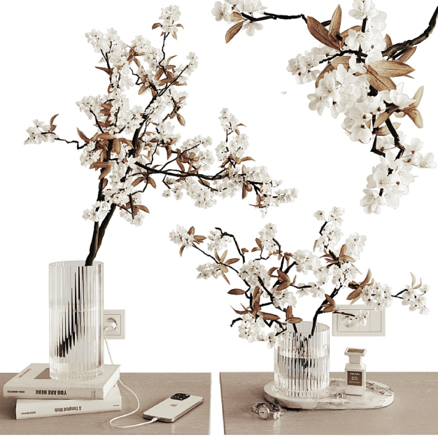 现代花瓶书籍饰品摆件3D模型