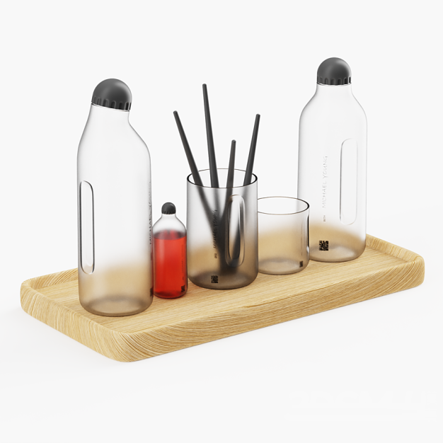 玻璃杯 水壶3D模型