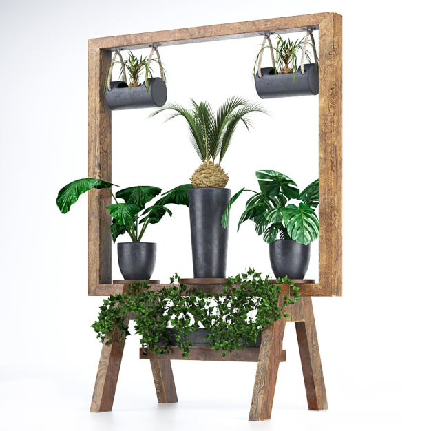 现代绿植盆栽装饰架3D模型