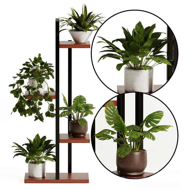 现代绿植盆栽装饰架3D模型