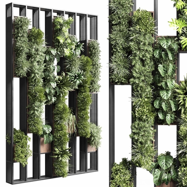 现代植物墙隔断3D模型