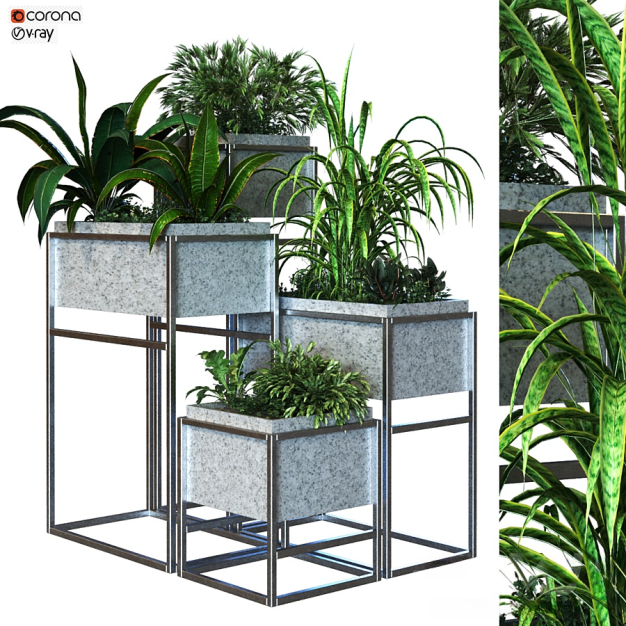 现代绿植盆栽3D模型