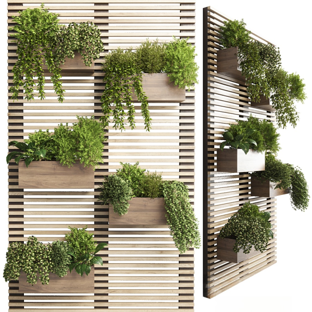 现代绿植盆栽植物架3D模型