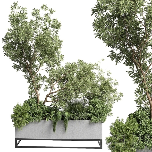 现代绿植花坛小品3D模型