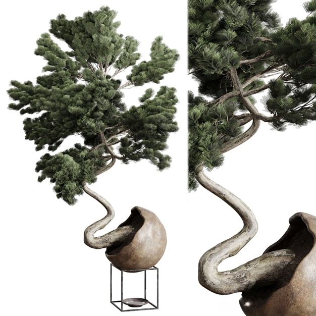 新中式绿植盆栽3D模型