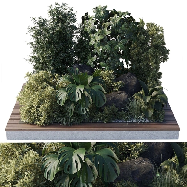 现代景观绿植花坛3D模型