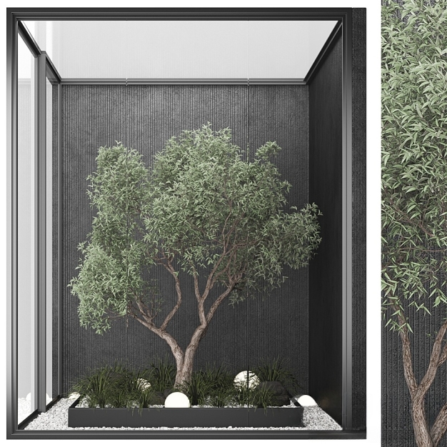 现代室内绿植景观3D模型